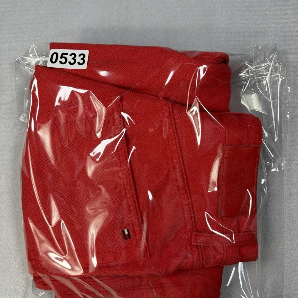 Tommy Hilfiger Jeans Women's Size 24X32 Actual 24X24.5  Red High-Rise Wide-Leg
